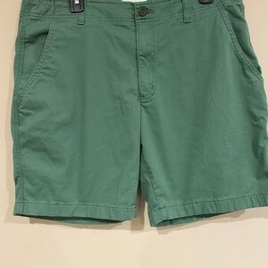 True Craft Green Flat Front Casual Shorts